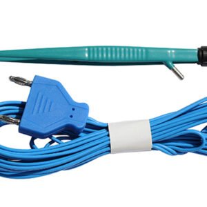 single-use bipolar forceps, straight, 200 mm, tip 1,0 mm, with cable 5 m, 2-pin connector and irrigation, sterile